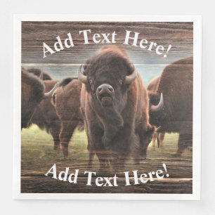 Beautiful Buffalo Herd   Napkin