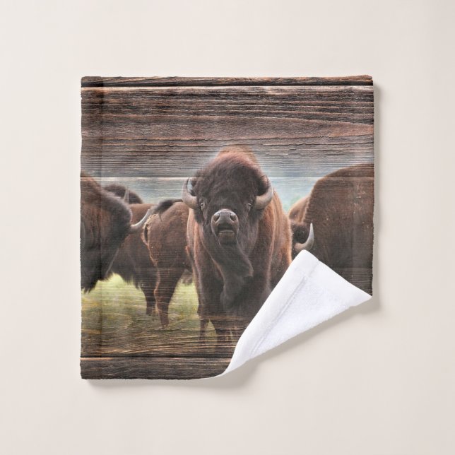 Beautiful Buffalo Herd Wash Cloth (Wash Cloth)