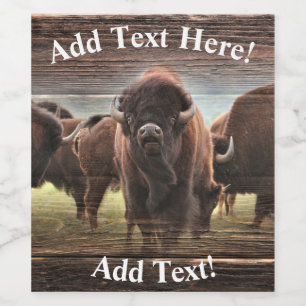 Beautiful Buffalo Herd Wine Label