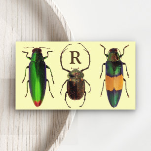 Beautiful Bugs Insects Monogram Entomologist Business Card