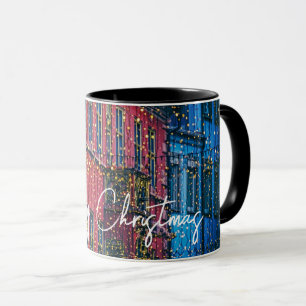 Beautiful Buildings Covered in Christmas Lights Mug