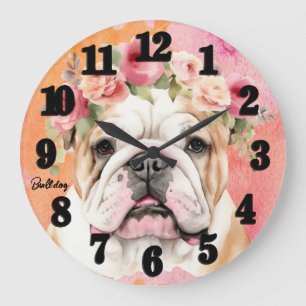 Beautiful Bulldog Large Clock