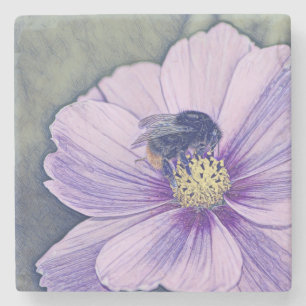 Beautiful bumble bee stone coasters