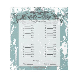 Beautiful Bunco Card/Sheet Notepad