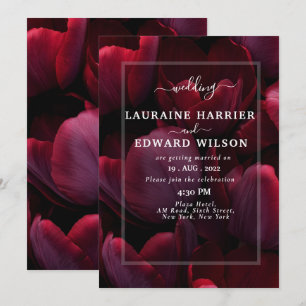 Beautiful burgundy flower design invitation