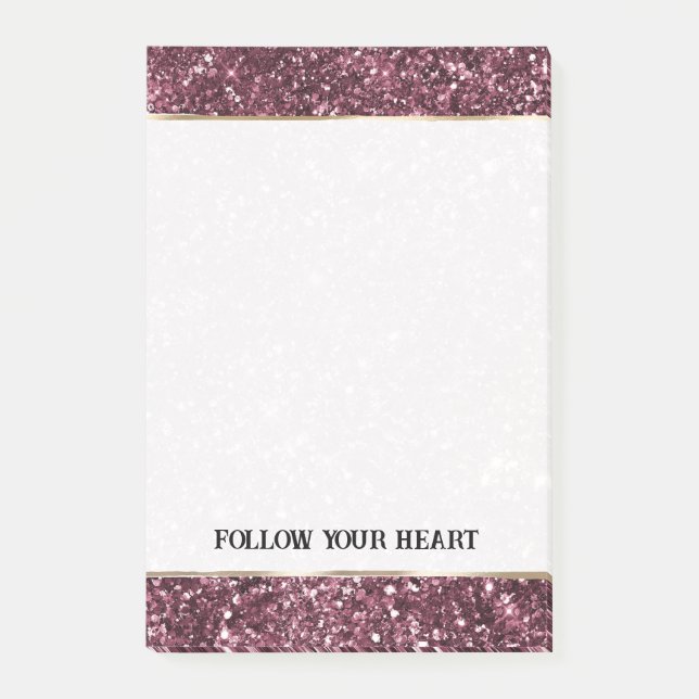 Beautiful Burgundy Red Sparkle Glitter Post-it Notes (Front)
