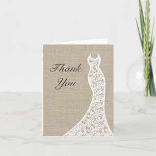 Beautiful Burlap Thank You Card