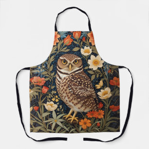 Beautiful Burrowing Owl William Morris Inspired Apron