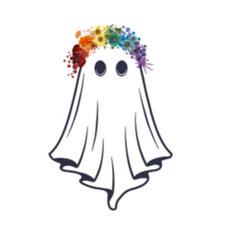 Beautiful but Spooky Rainbow Flower Ghost T-Shirt