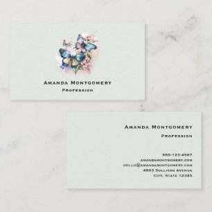 Beautiful Butterflies and Flowers Business Card