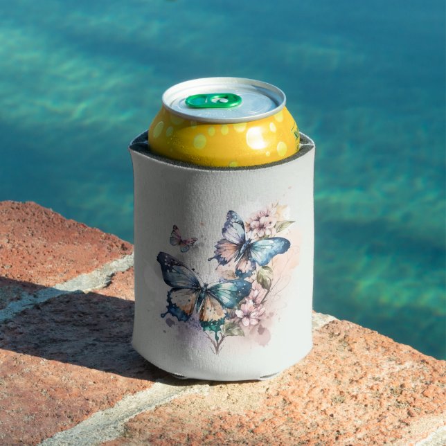 Beautiful Butterflies and Flowers Can Cooler (In Situ Pool)
