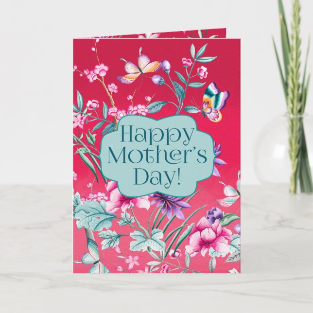 Beautiful Butterflies and Flowers | Mother's Day Card (Front)