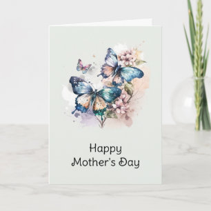 Beautiful Butterflies and Flowers Mother's Day Card