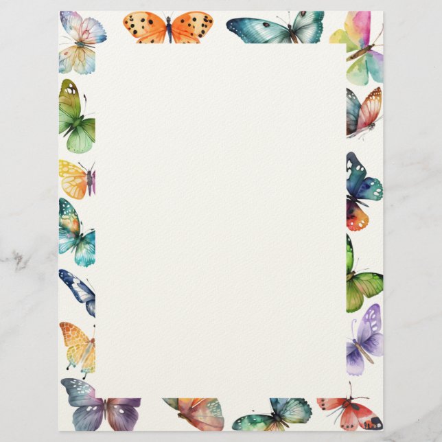 Beautiful Butterflies Custom Letterhead (Front)