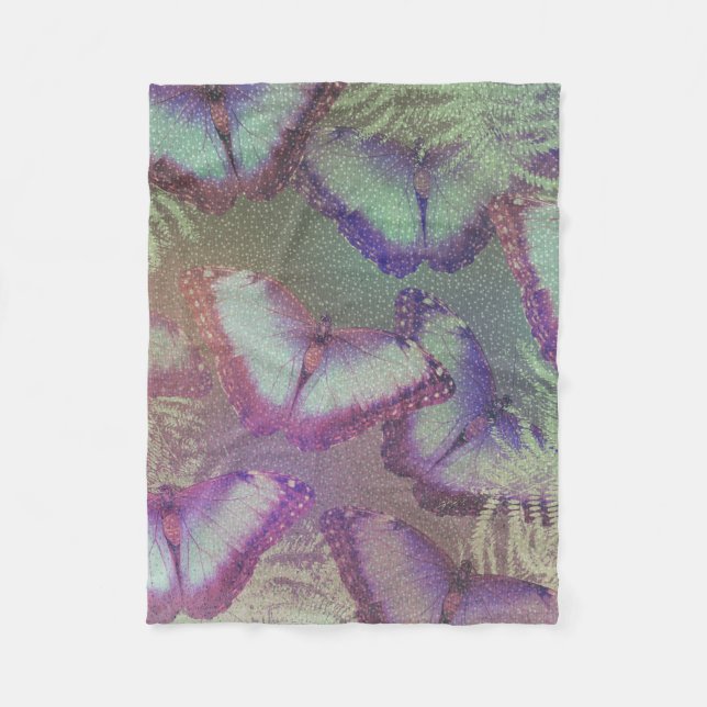 Beautiful butterflies fleece blanket (Front)