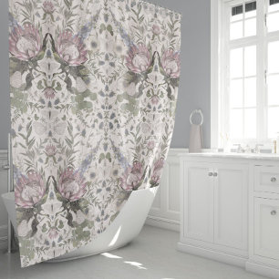Beautiful Butterflies Floral Shower Curtain