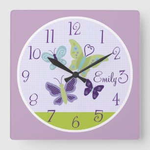 Beautiful Butterflies Kid's Baby Nursery Clock