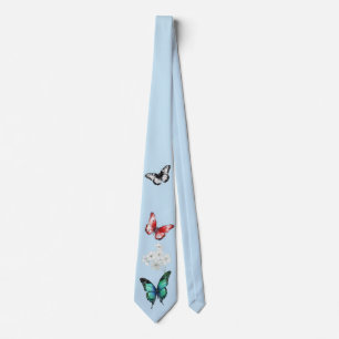 Beautiful Butterflies on an elegant blue Tie