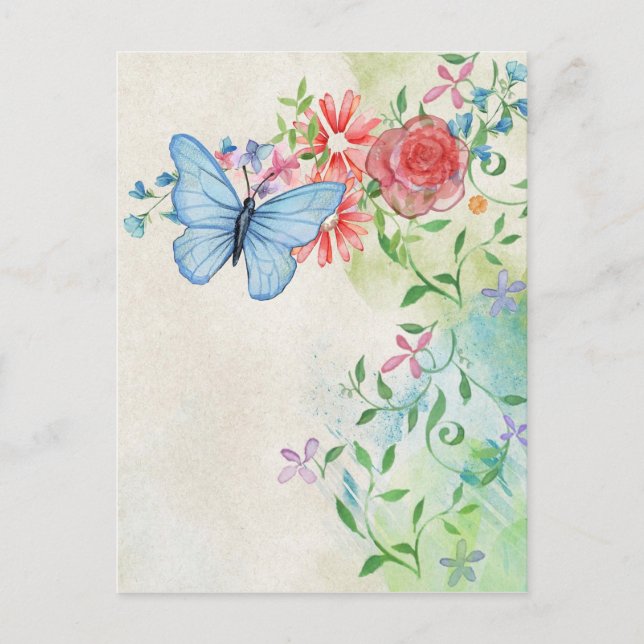 beautiful butterflies Watercolor Postcard (Front)