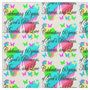 BEAUTIFUL BUTTERFLY 60TH BIRTHDAY FABRIC