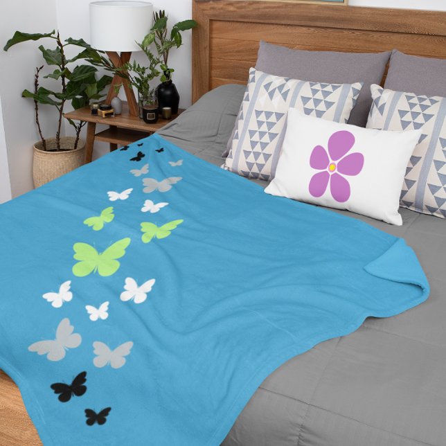 Beautiful Butterfly Agender Pride  Sherpa Blanket (Creator Uploaded)
