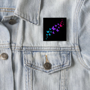 Beautiful Butterfly Androgynous Pride Design 15 Cm Square Badge