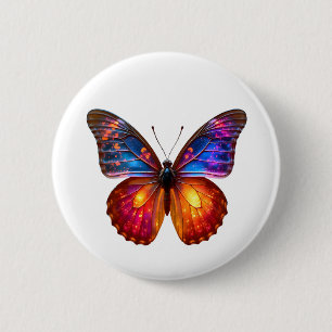 Beautiful Butterfly Art 6 Cm Round Badge