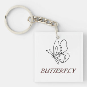 Beautiful Butterfly Art Key Ring