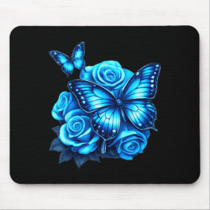 Beautiful Butterfly Blue Butterfly Lovers Women Mouse Mat