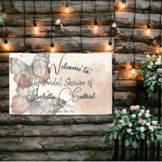 Beautiful Butterfly Bridal Shower Welcome Banner