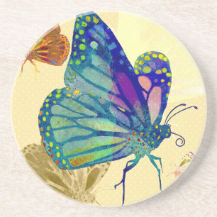 Beautiful Butterfly Ceramic Sandstone Coaster