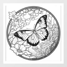 Beautiful Butterfly Colouring Window Cling