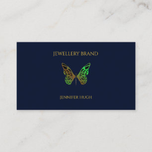 Beautiful butterfly dark blue business card