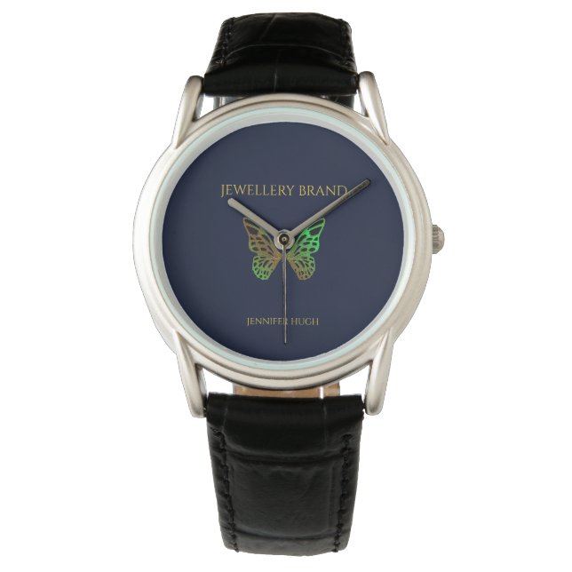 Beautiful butterfly dark blue watch (Front)