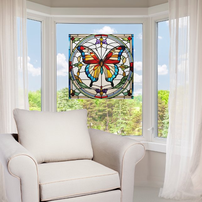  Beautiful Butterfly Faux Stained Glass  Window Cling (Creator Uploaded)