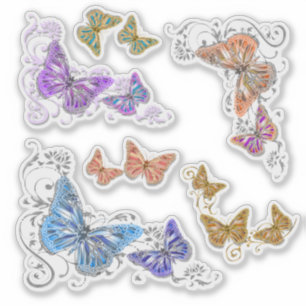 Beautiful butterfly floral swirl insects