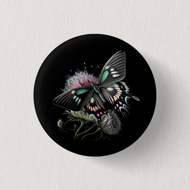 beautiful-butterfly-flower 3 cm round badge (Front)