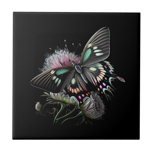 beautiful-butterfly-flower tile (Front)