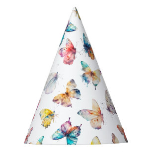 Beautiful Butterfly Girl's Birthday Party Party Hat