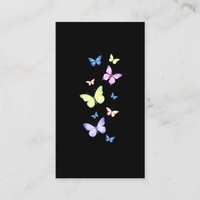 Beautiful Butterfly Girls Watercolor Butterlies Business Card (Front)