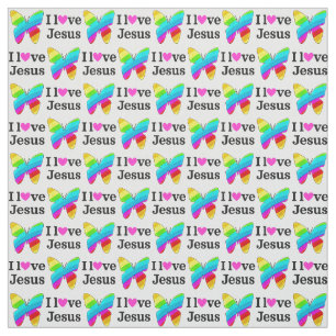 BEAUTIFUL BUTTERFLY I LOVE JESUS FABRIC