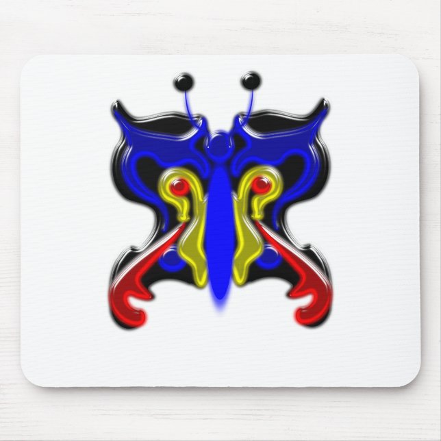 Beautiful butterfly icon glass mouse mat (Front)