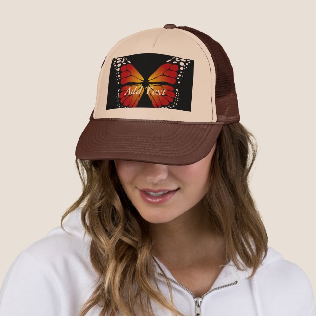 Beautiful Butterfly Image Add Text Printed-Cap  Trucker Hat (In Situ)