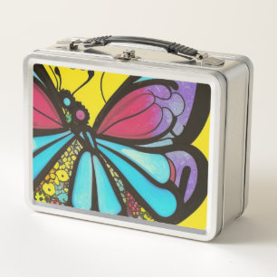 Beautiful Butterfly Metal Lunch Box