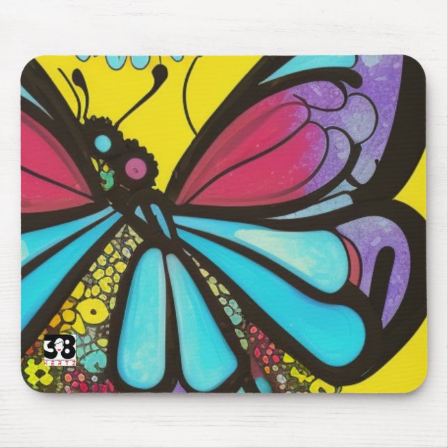 Beautiful Butterfly Mouse Mat (Front)