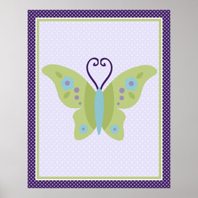 Beautiful Butterfly Nursery Art Poster (Front)
