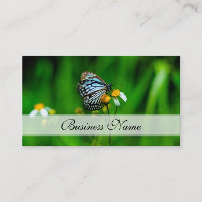 Beautiful Butterfly on a flower Business Card (Front)
