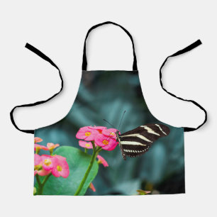 Beautiful butterfly on a pink flower apron