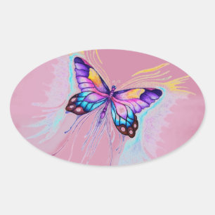 Beautiful Butterfly Oval Sticker