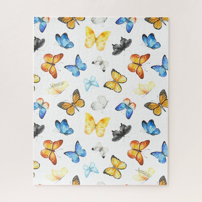 Beautiful Butterfly Pattern with Name Jigsaw Puzzle (Vertical)